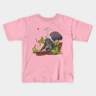 Pig Chimpanzee Ostrich Wild Animal Kids T-Shirt